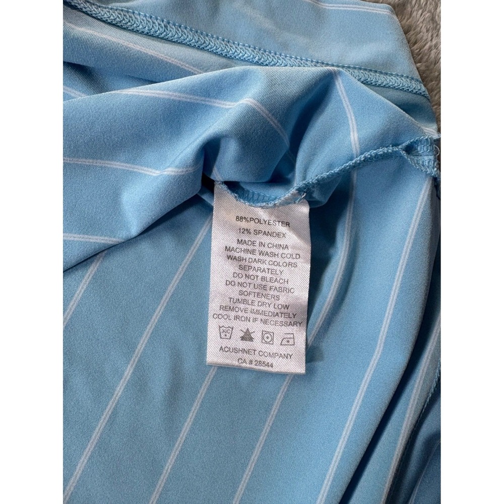 FootJoy FJ Mens XL Golf Polo Shirt Blue White Stripe Performance Wicking - Picture 3 of 6